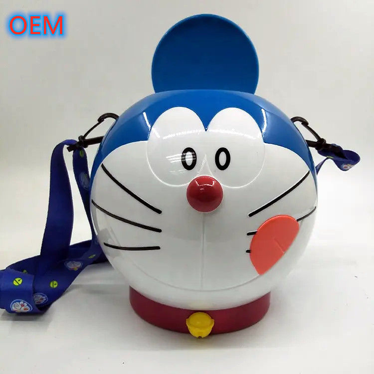 3d Cartoni animati Botti di popcorn riutilizzabili Personalizzazione OEM Design Contenitore di plastica Botti di popcorn