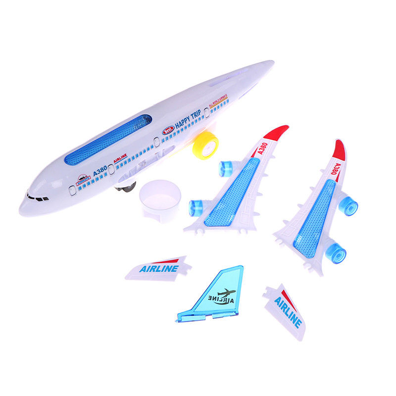 Assemblaggio fai da te Airbus Aeromobili Autopilota Flash Suono Musicale Illuminazione Giocattoli Aerei Elettrici Giocattoli Per Bambini Bambini