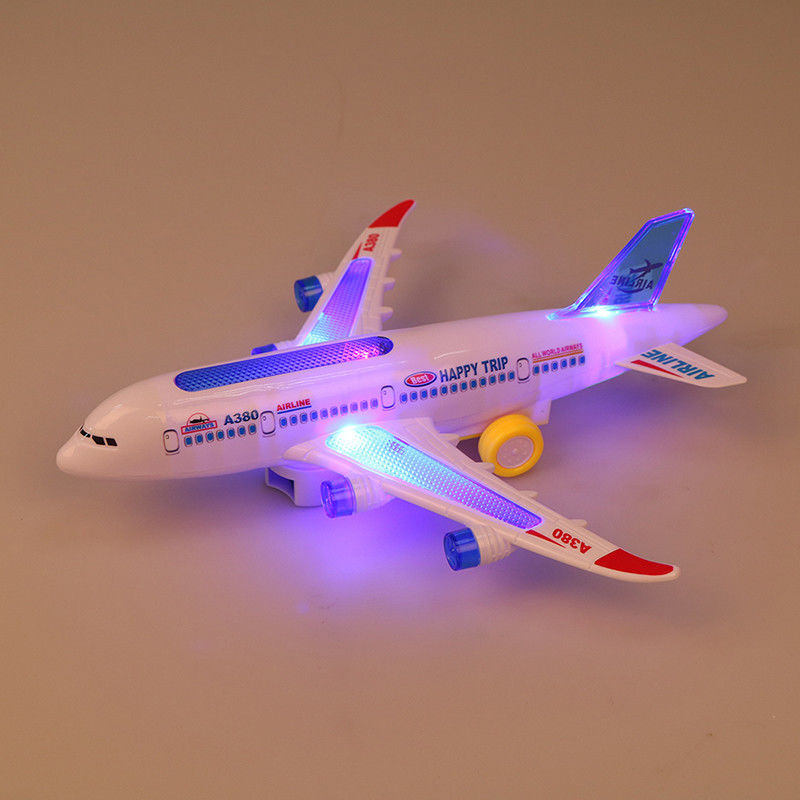 Assemblaggio fai da te Airbus Aeromobili Autopilota Flash Suono Musicale Illuminazione Giocattoli Aerei Elettrici Giocattoli Per Bambini Bambini