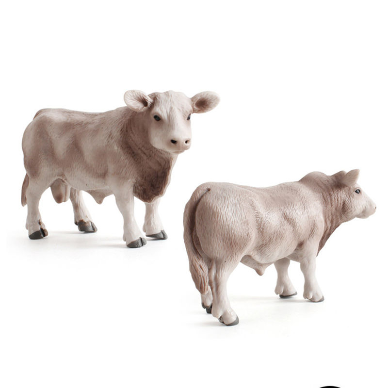 Giocattoli di gioia zoologici per animali da allevamento Modello di mucca Figura di azione Simulazione di animali Figura di plastica Modelli