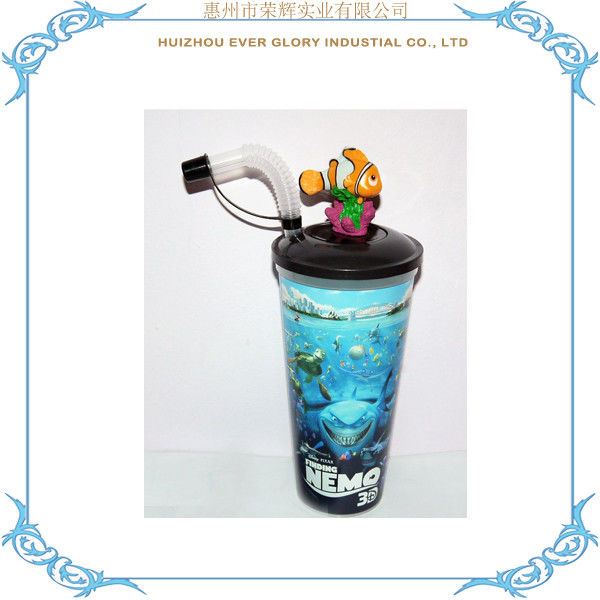 OEM 3D Collectible Designer Toy Custom Your Own Plastic Cup 3D Cartoon Drink Cup