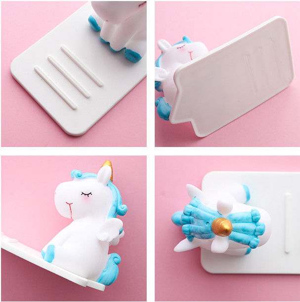 Cartone animato portatelefono in silicone pigro Unicorn Car Desktop Multifunzione Regolabile supporto antiscivolo