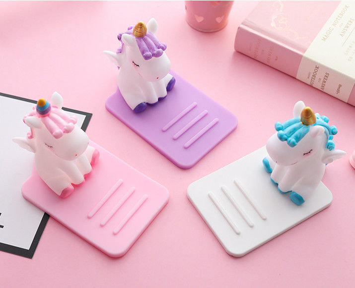 Cartone animato portatelefono in silicone pigro Unicorn Car Desktop Multifunzione Regolabile supporto antiscivolo