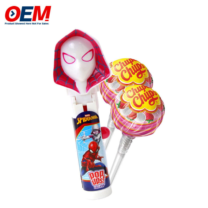 Pop-Up Lollipop Holder Case Made Plastic Candy Toy OEM Creativo Lollipop Toy Per Bambino