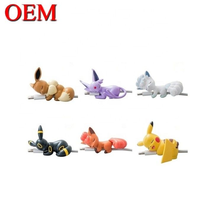 Fabbrica Custom OEM Cute 3D Mini Figure Anime Telefono Cavo Morso giocattolo giocattoli in plastica PVC in vinile