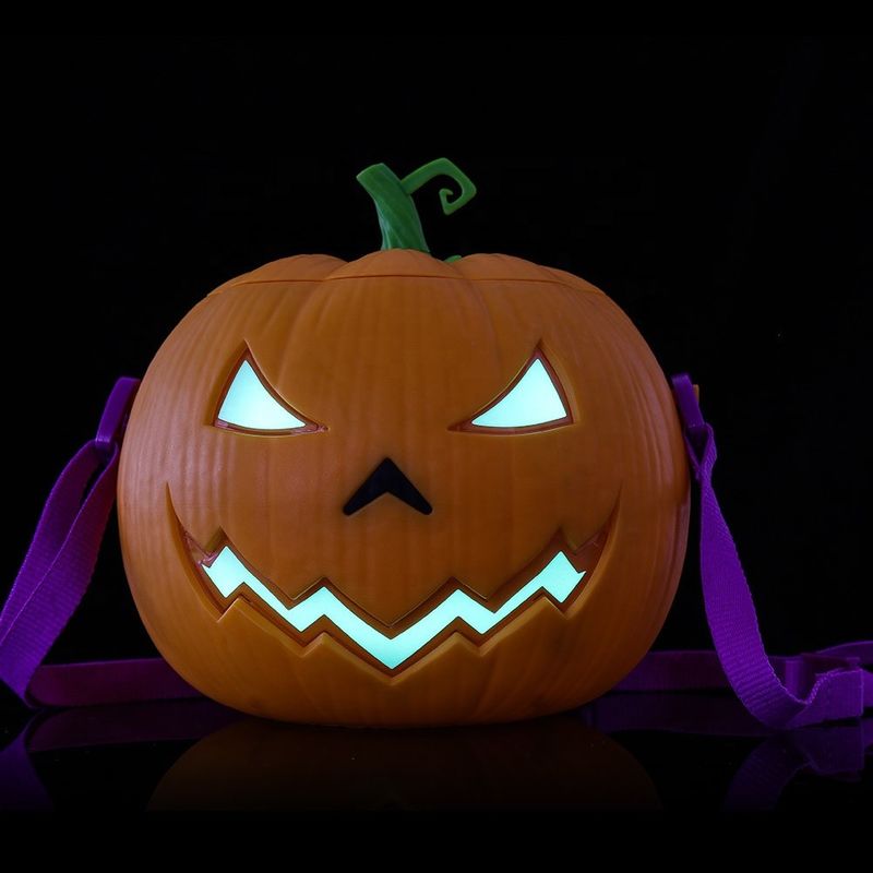 Custom 3D a voce attivata Forma di zucca luminosa Popcorn OEM Cute Food Container Bucket