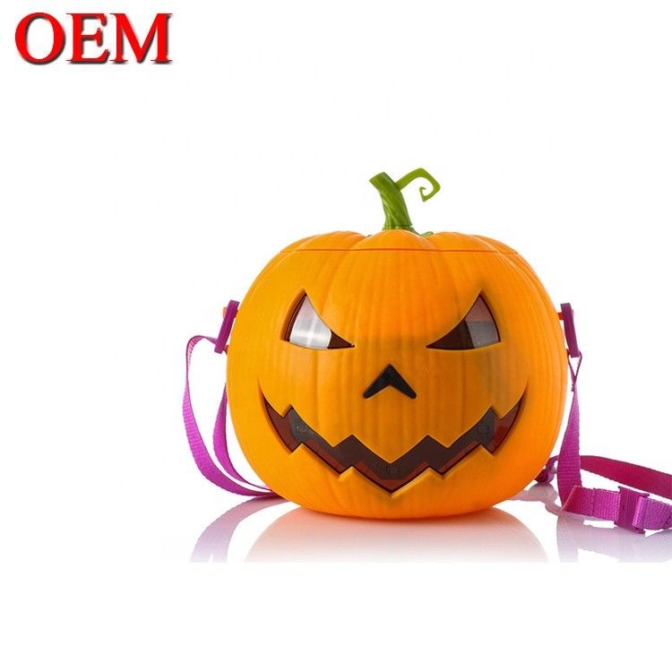 Custom 3D a voce attivata Forma di zucca luminosa Popcorn OEM Cute Food Container Bucket
