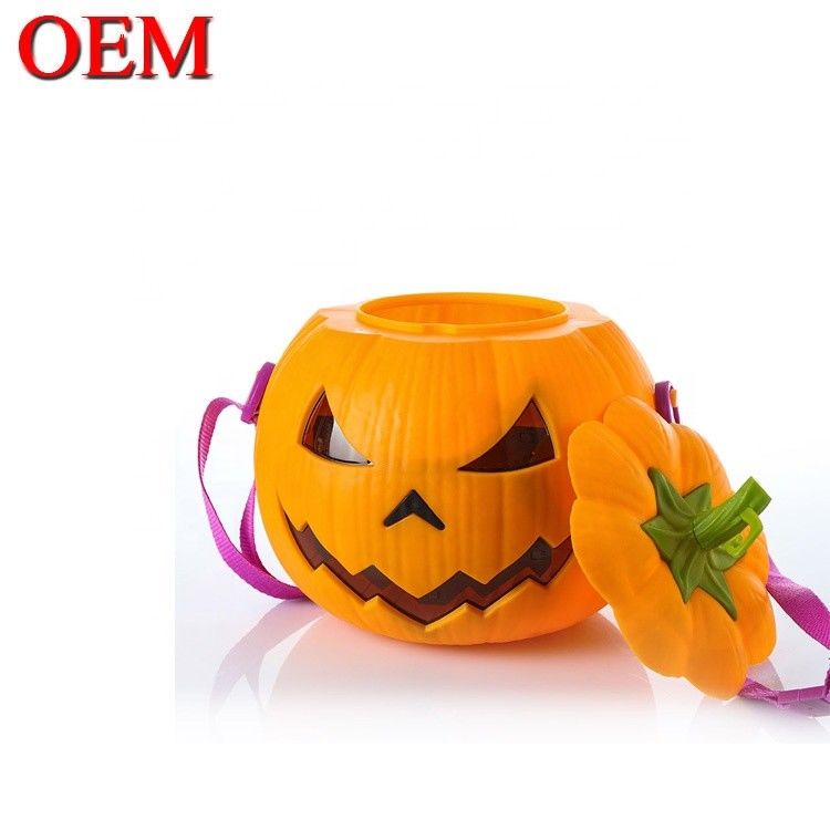 Custom 3D a voce attivata Forma di zucca luminosa Popcorn OEM Cute Food Container Bucket