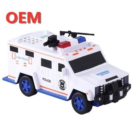 customisato Robotica Poliziotto Auto giocattolo Moneta Banca Cartone con Stampa A Mani Scatola Di Moneta Di Plastica