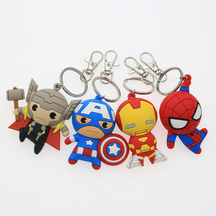 Personalizzazione 3D Anime Capitan America Rubber Keychain Pvc Keychain Per Borsa Da Scuola