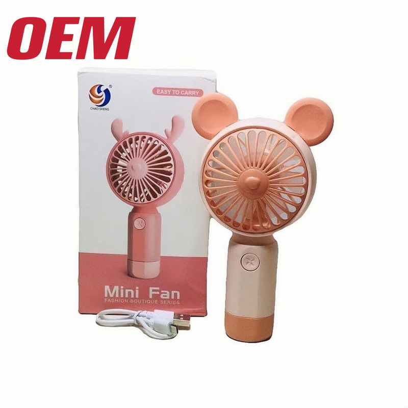 Mini Ventilatore di raffreddamento portatile OEM estivo Ventilatore portatile fatto a mano Batteria di litio carina di plastica pieghevole estiva