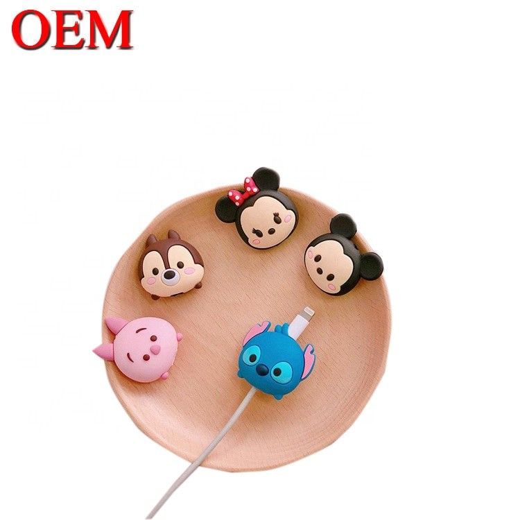 Custom Mini Cute USB Toy OEM Cute Cartoon Cable Bites Figure Make Plsstic Animal Data Charger Bites accessorio giocattolo