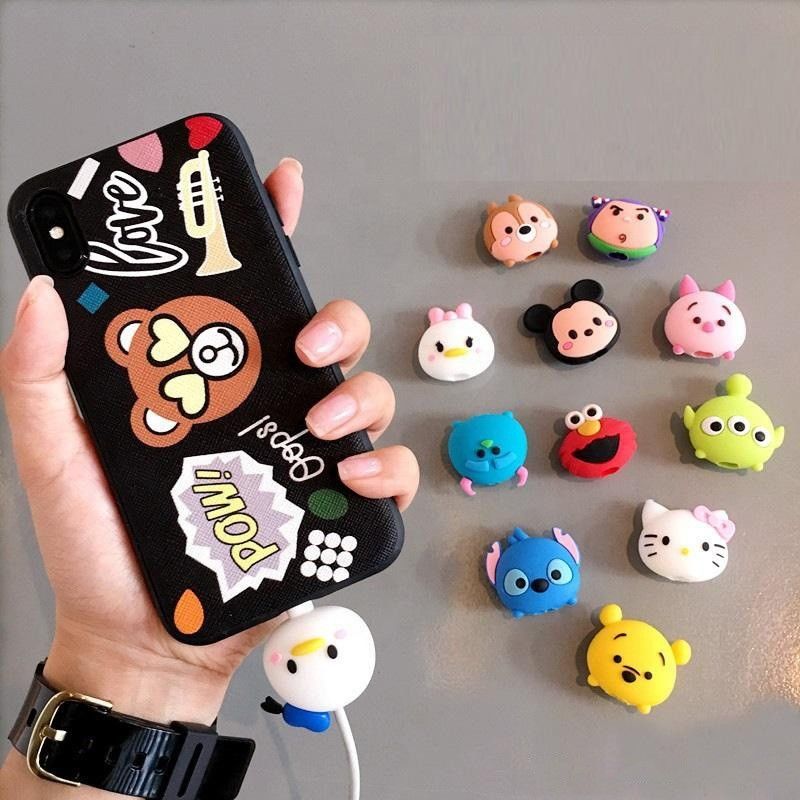 Custom Mini Cute USB Toy OEM Cute Cartoon Cable Bites Figure Make Plsstic Animal Data Charger Bites accessorio giocattolo