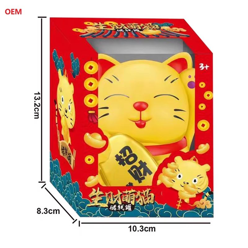 OEM accettato Lucky Cat Coin Banca Cash Box per bambini Nota di colore personalizzato Solo OEM
