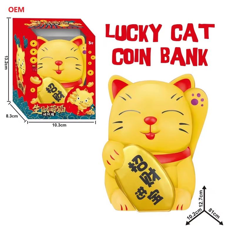 OEM accettato Lucky Cat Coin Banca Cash Box per bambini Nota di colore personalizzato Solo OEM