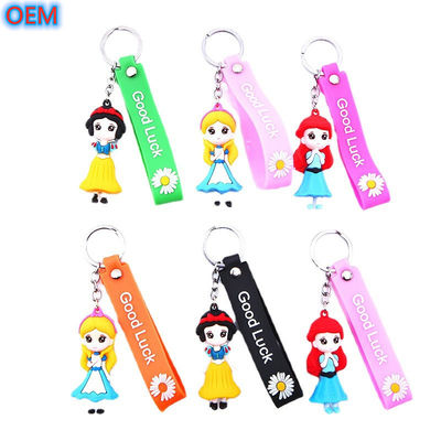 OEM Custom 3d Creative Plastic Cartoon Cute Portachiavi Soft PVC Portachiavi di plastica