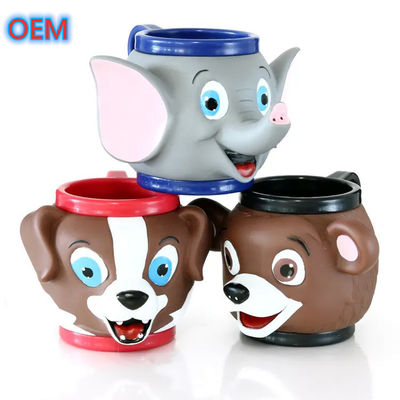 Coppa per gelato animale in plastica 3D personalizzata, design OEM, tazza per anime 3D
