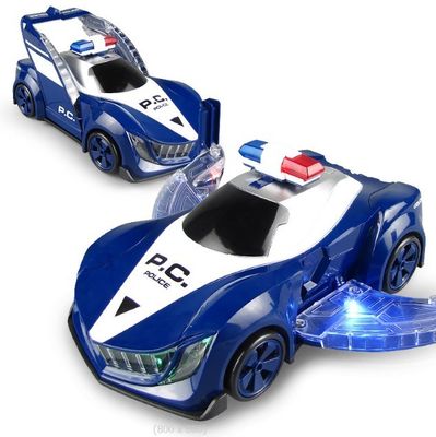 360 rotazione auto di polizia elettrica veicolo LED musica bambini giocattoli educativi bambini regalo regalo di compleanno