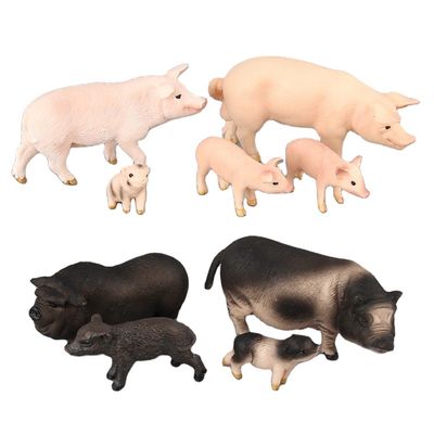 Simulazione personalizzata Animali modelli giocattoli Set maiali Figurine d'azione di plastica Giocattoli didattici