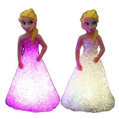 Mini Custom Elsa Anna Sofia LED luci colorate Gradiente cristallina Lampada notturna Princess