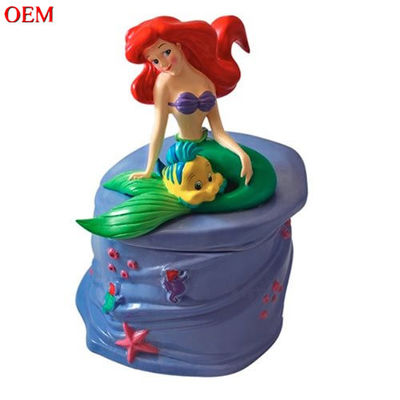 Fabbrica OEM realizzare personalizzato piccola sirena sculpito Cookie Jar Food Holder
