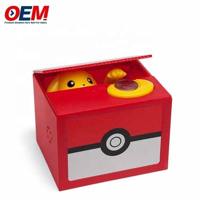 Fabbrica OEM realizzare cartoni animati Plastic Coin Bank PVC Pika Con chiave di blocco Piggy Bank Plastic