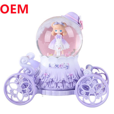 Custom Polyresin Princess Light Up Water Globe Princess Snow Globe Con Music Box