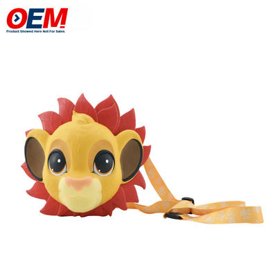 personaggio di cartone animato Plastico PP cartone animato in forma di leone Contenitori di popcorn con coperchio per la raccolta