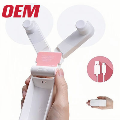 Mini Ventilatore di raffreddamento portatile OEM estivo Ventilatore portatile fatto a mano Batteria di litio carina di plastica pieghevole estiva